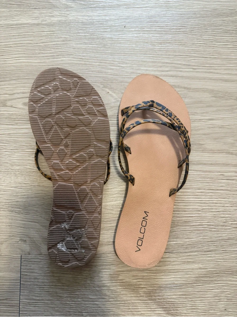 Volcom Leopard-Strap Sandals with Tan Footbed